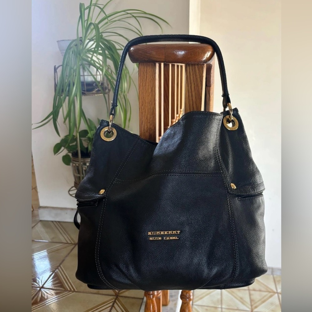 Authentic Burberry Handbag with Gold Hardware